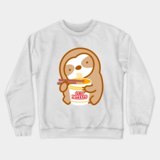 Cute Instant Ramen Noodle Soup Sloth Crewneck Sweatshirt